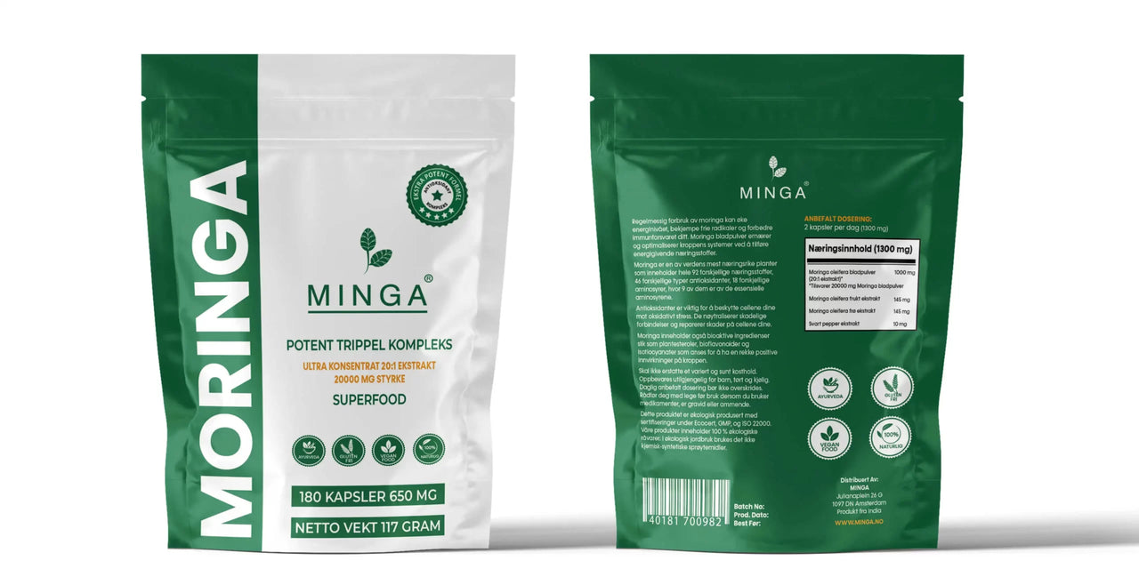 Moringa Capsules – Extra Potent Formula – 3 Month Supply - 180 Capsules 650 mg